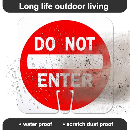 Geetery 6 Pcs Do Not Enter Cone Traffic Sign 12 x 12 Inches Warning Sign Red and White Double Sided for Street Road Barricade Outdoor Weather Resistant Construction - Thumbnail 5