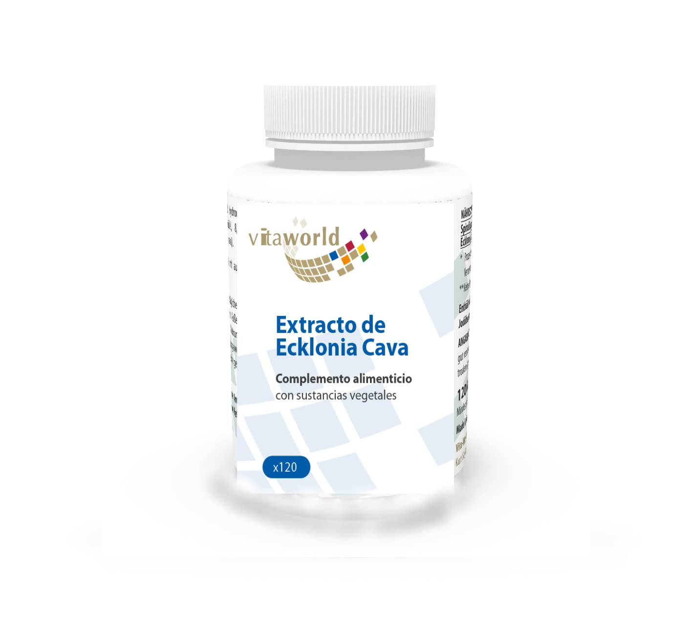 Pack de 3 Ecklonia Cava 3 x 120 Cápsulas Vita World Farmacia Alemania - Algas marinas- Laminariales Phaeophyta -