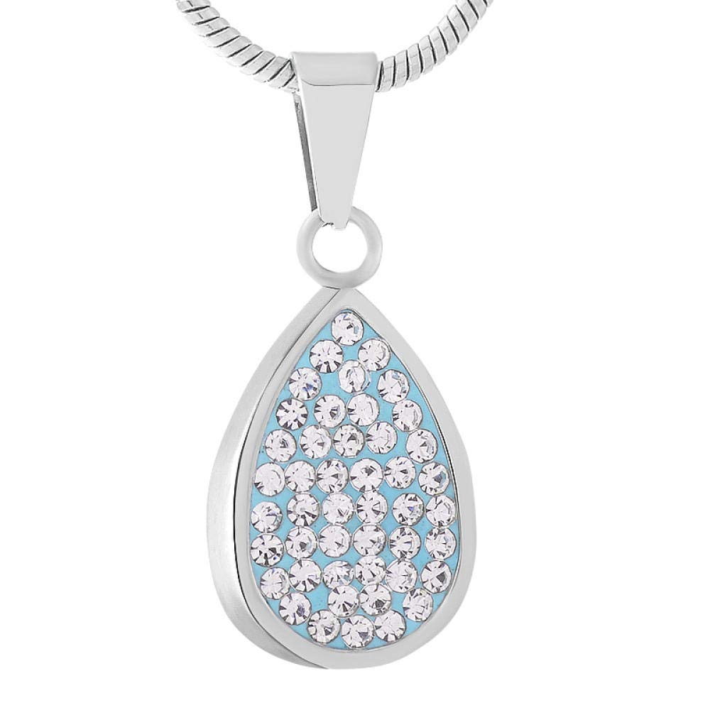 Collana Urna Commemorativa A Goccia D'Acqua In Acciaio Inox 316L: Gioiello Per Ceneri Personalizzabile Con Incisione - Ricordo Per Sempre
