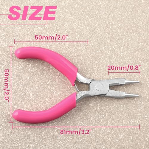 Image of 3 Inches Mini Round Nose Pliers With Cutter for Jewelry Making - Smooth Jaws Wire Looping and Bending Tool - Small Jewelry Supplies
