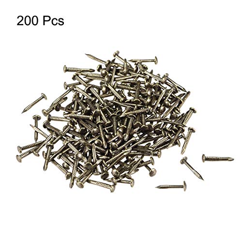 uxcell Small Tiny Nails 1.2x10mm(DXL) for Wooden DIY Decorative Pictures Boxes Household Accessories Bronze Tone 200pcs - Image 3