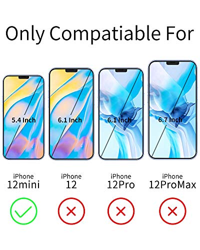 AROYI Cover Compatibile con iPhone 12 Mini Nero+HD...