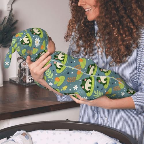 Image of Frog Swaddle Blanket, Soft Swaddling Blanket Baby Clothes, Frog Baby Stuff