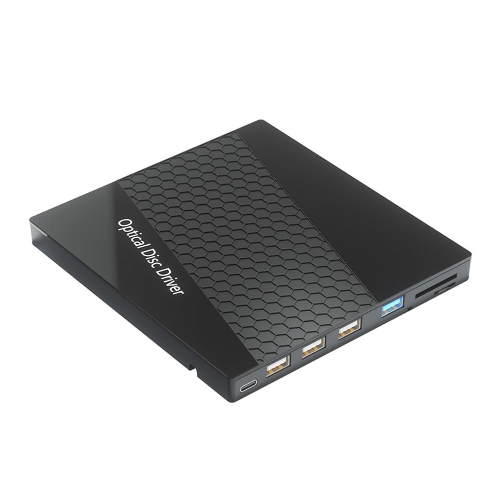 JVDDI 7 In 1 USB3.0 Type C External CD DVD RW Optical Drive Slim Portable CD DVD Player CD Burner Reader
