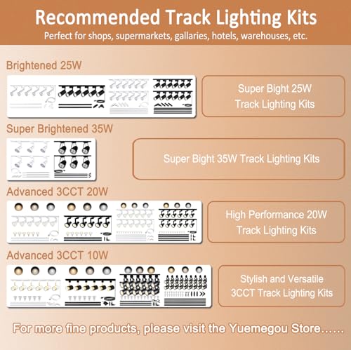 Yuemegou H Track T Connector H Type Single Circuit 3-Wire-1 Track Lighting Accessories for H Track System Track Lighting Kit (White T Connector)