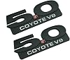 2Pack 5.0 Coyote V8 Emblem for Ford Mustang F150 F250 F350 Badge Decals Black
