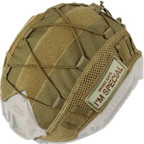 OneTigris Helmet Cover - Tactical Fast Helmet Camouflage Cloth Cover for Ops-Core Fast PJ Helmet in Size M/L, PJ/MH Helmet in Size M/L(Helmet Not Included), Brown