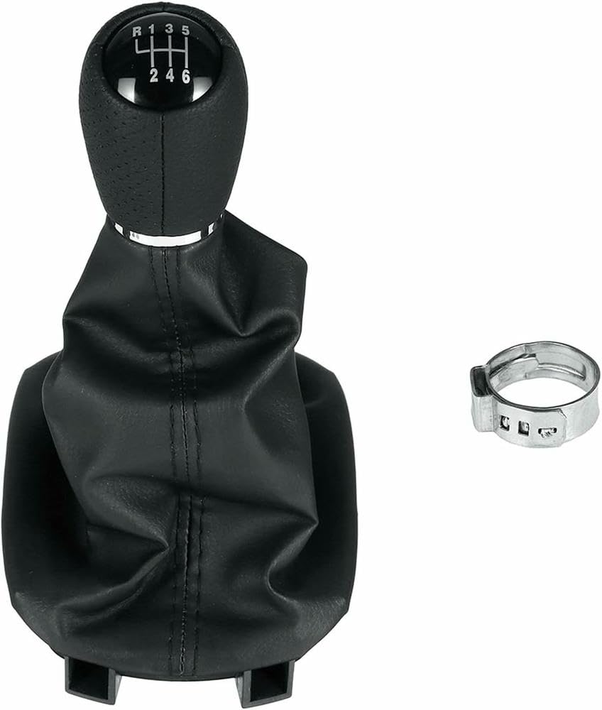 Gznbb 6 Speed Car Manual Gear Shift Knob Boot Cover Gaiter Lever Shifter Handle Stick, For Seat For Leon Mk1 For Toledo Mk2 1998-2005