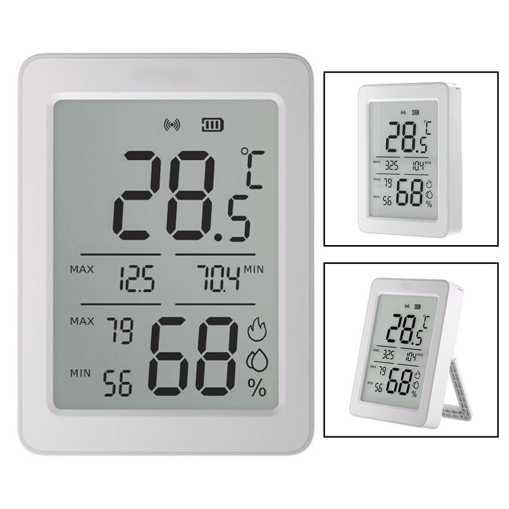 BlissfulAbode Sensor inteligente de temperatura y humedad Zigbee con pantalla LCD y monitoreo de aplicaciones