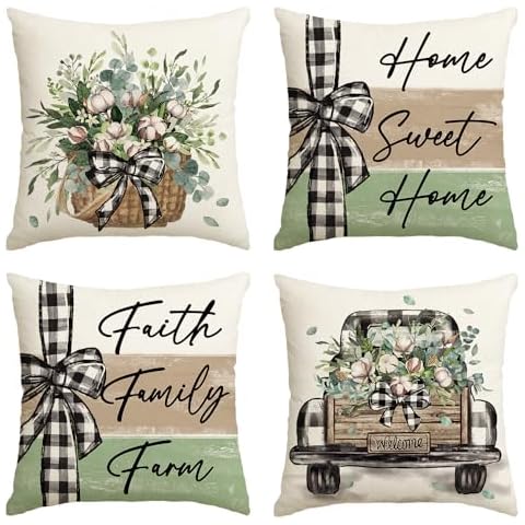 AVOIN colorlife Eucalyptus Leaves Pillow Covers Cover