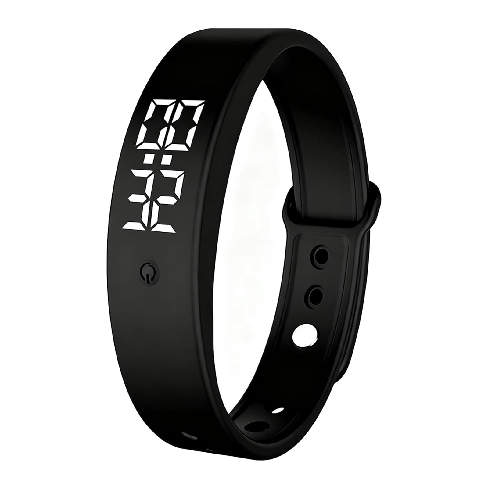 SHENYI Vibrating Alarm Wristband,Silent Alarm Wristband,3 Temperature Measurements Per Day,Vibrating Wrist Clock for for Who with Partners/Deep Sleepers/Hearing(Black)