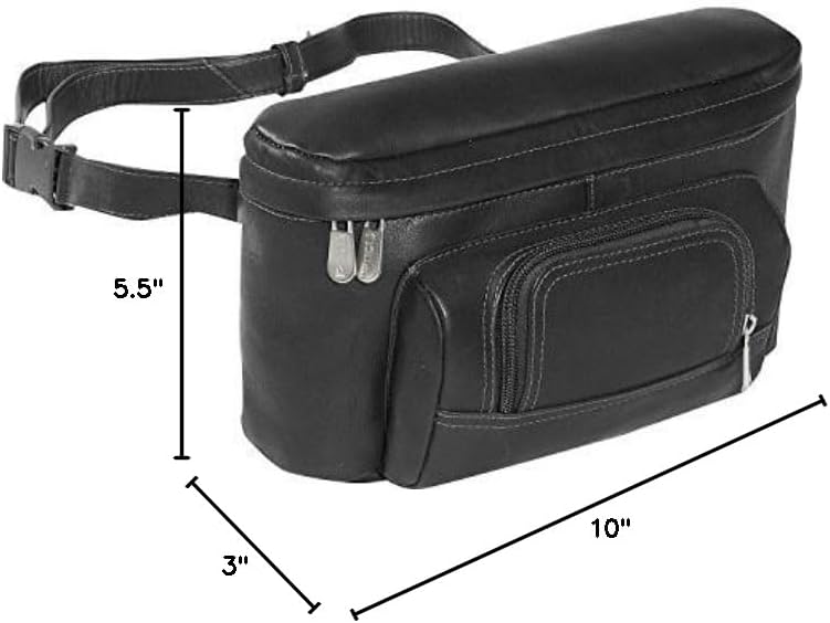 Piel Leather Carry-All Waist Bag, Black, One Size