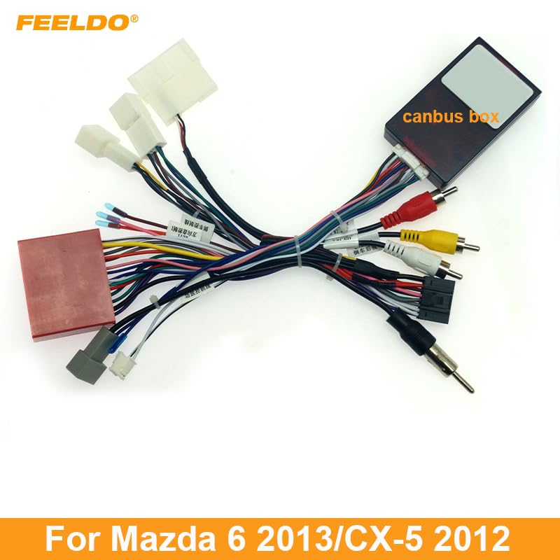 Car 16pin for Audio Wiring Harness Box for Mazda 6 2013/CX-5 2012 Stereo Installation Wire Adapter - (Color Name: AB Cable-canbus Box)