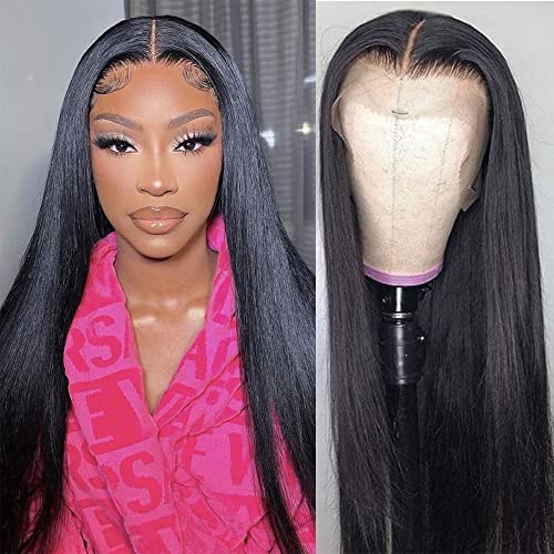 Rebecca Beauty Straight Lace Front Wigs Human Hair,13X4X0.5 T Part HD Lace Front Wig Pre Plucked