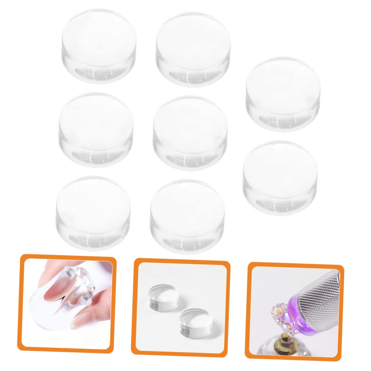 Healvian 32 Piezas sello de silicona para uñas estampador de uñas nail stamper kit de uñas de gel estampador suave transparente herramientas para uñas Francés clavo