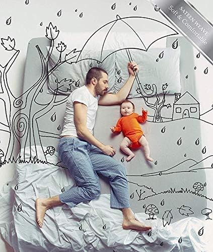 Miniatura 2 de AMAY Juego de sábanas de lujo de 800 hilos, 100% algodón egipcio puro de fibra larga, 4 piezas, tamaño King dividido, se adapta a colchones de hasta