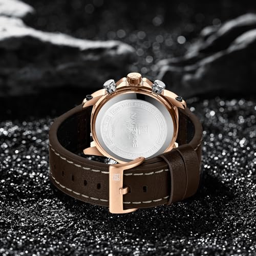 Image of NAVIFORCE NF9236 Japanese Movement Military Style Leather Strap Analog-Digital Watch