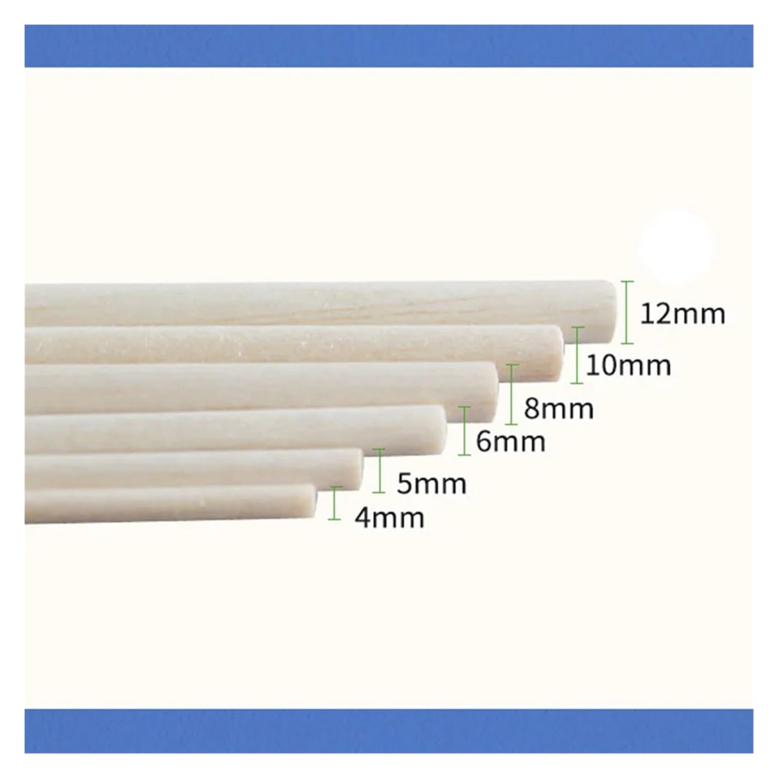 Varillas de madera, Modelo de pasadores madera redondos for manualidades, bricolaje, carpintería, fabricación edificios(20pcs 3x200mm)