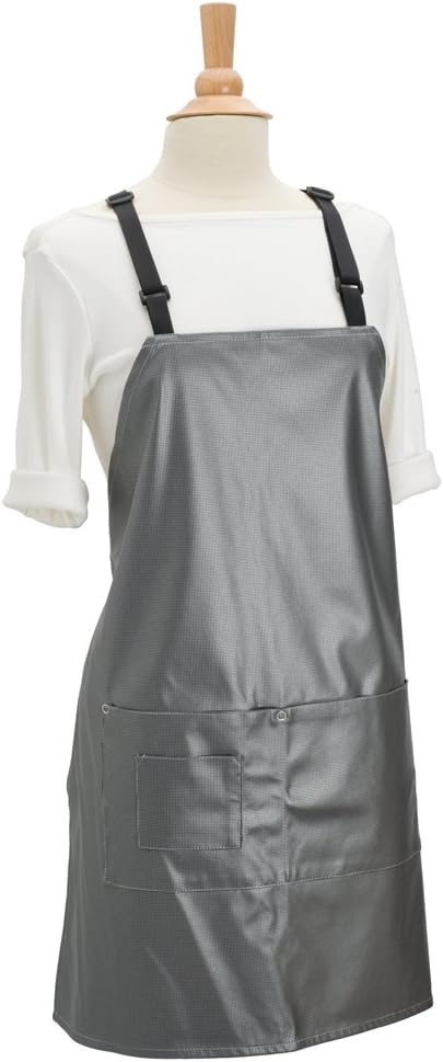 Water Proof, Color Proof and Hair Chemical Proof Polyurethane (PU) Apron with polyester backing (Silver)