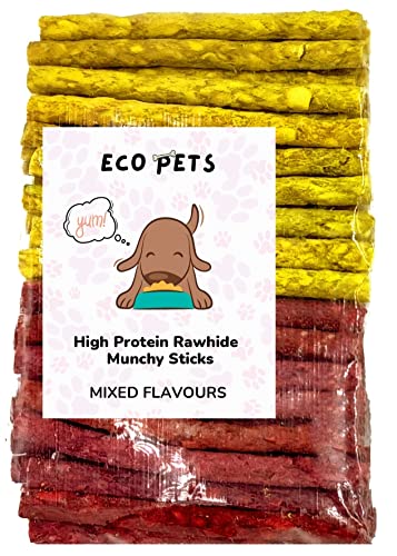 Image of Rawhide Chew Sticks for Dog Small - Adult Dog Chew Stick Munchy Stick Real Mix Flavors Dogs Snacks, Treats for Puppy, ProteinTraining Chew (1.8 Kilogram)