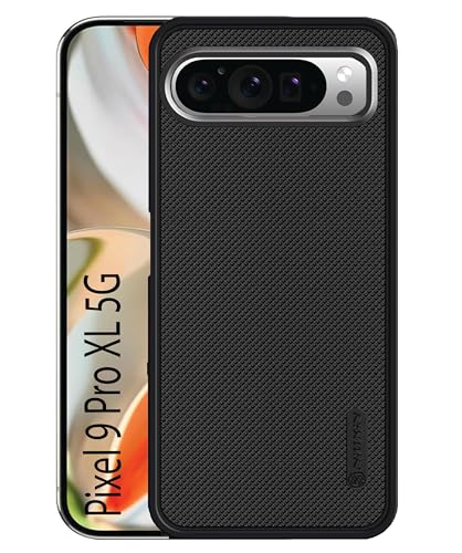 Image of Silicone Back Cover Case Compatible for Google Pixel 9 Pro XL (Textured Grip Design | Camera Protetion | Slim and Light Weight | Soft Touch and Feel | Black)