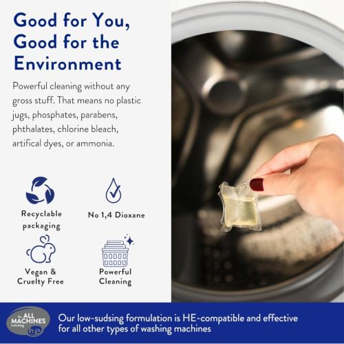 Image of The Clean People Laundry Detergent Pods - Hypoallergenic Laundry Pods - Ultra Concentrated, Recyclable Packaging, Stain Fighting - Spring Scent, 96 Pack
