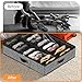 homyfort 32 Pairs Shoe Organizer Under Bed, Underbed Shoe Storage Boxes Bins, Organizador De Zapatos, Extra Large Zapateras Organizer, Black, Set of 2