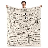 AJIIUSV Christian Gifts for Men Women, Christian Blanket Fathers Day Blankets for Dad Grandpa Uncle Gifts Birthday Gifts for Women Men Religious Gifts Blanket Bible Verse Inspirational Gifts 50