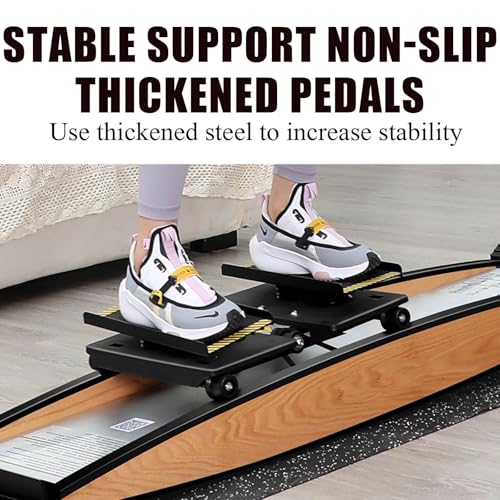 Image of Indoor Simulated Ski Machine - Home Aerobic Fitness Equipment with Ski Poles & Mats for Glutes Leg Waist Abdominal Training & Body Balance Cardio Workout