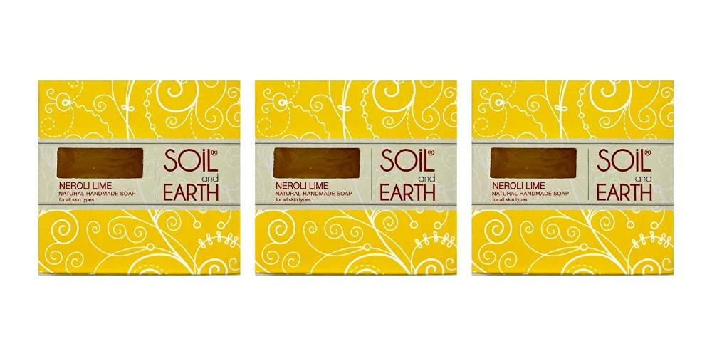 SOIL AND EARTH HANDMADE NATURAL SOAPS (NEROLI LIME)_3 X 125 gm/ 4.4 oz.