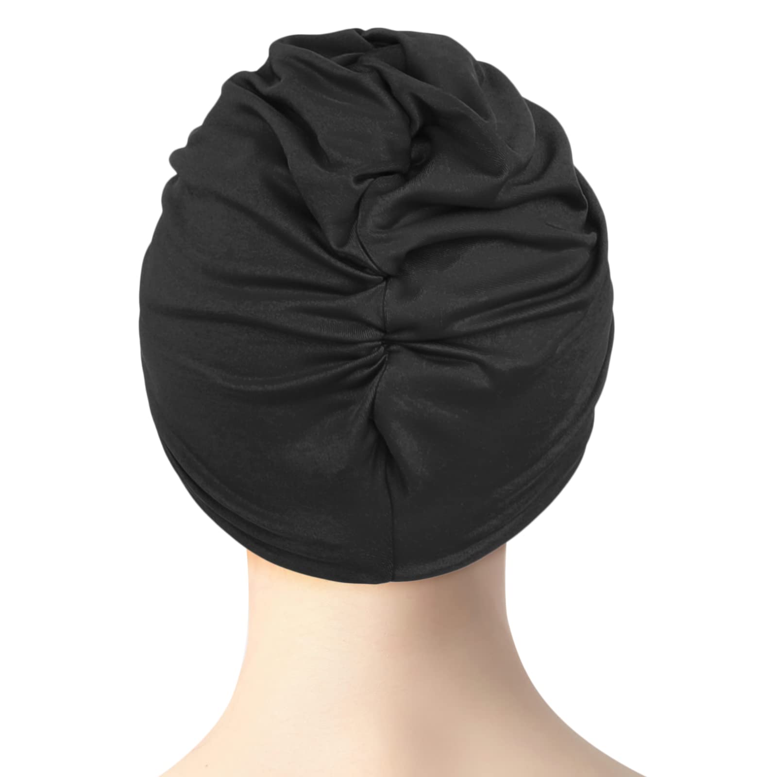Swimming Cap Women Ladies Swimming Hat Swim Cap Bathing Cap Turban Swim Hat Long Short Hair Swimming Cap Elastic Shower Cap Comfortable Fashion Ear Protection Pleated Swimming Hat Pool Cap - Image 4