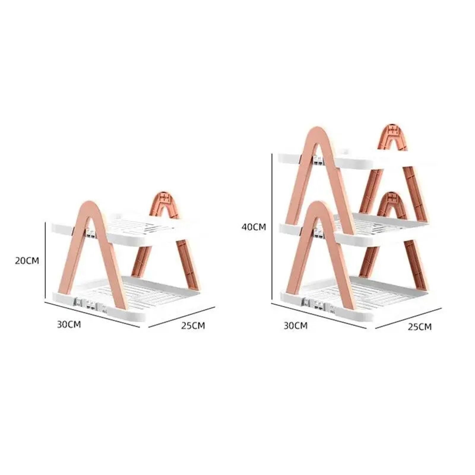 Faltbares Schuhregal-Set – 2/3-stöckige stapelbare Schuhregale für Schlafzimmer und Eingangsbereich, platzsparend für Schrank und Zuhause (3 Ebenen)