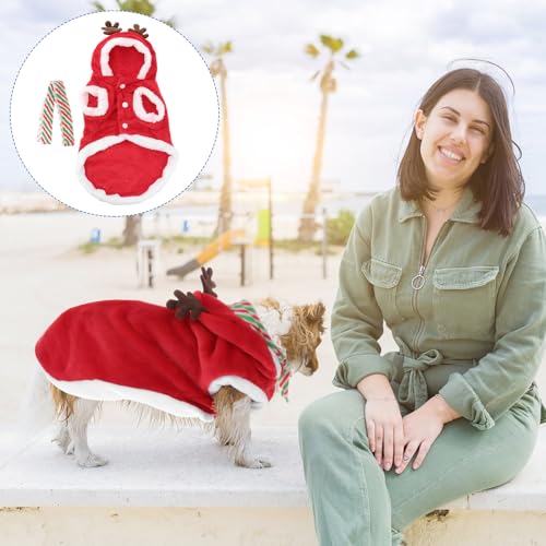 Disfraz de perro Christmas con bufanda y cuernos rojo XXL miniatura 5
