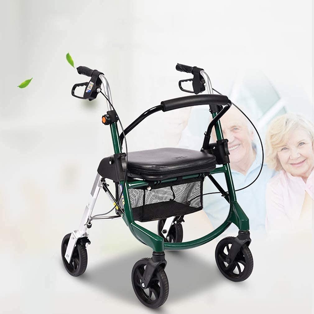 Składany rollator, chodzik, pomoc w poruszaniu się po kółkach, regulacja wysokości, pionowy chodzik, przenośny chodzik z 4 kółkami, dla seniorów