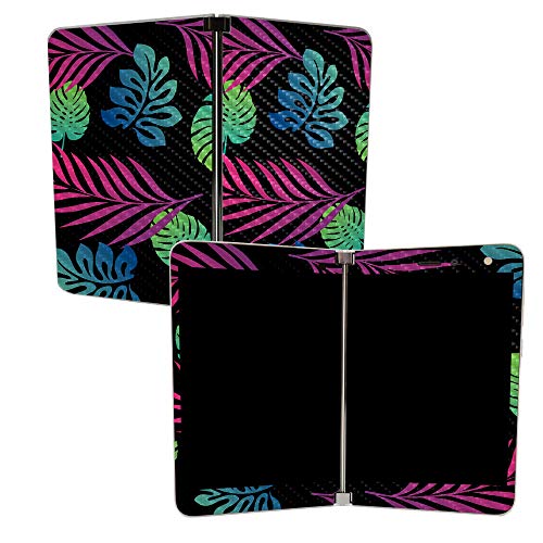 Image of MightySkins Carbon Fiber Skin for Microsoft Surface Duo - Neon Tropics | Protective, Durable Textured Carbon Fiber Finish | Easy to Apply, Remove, and Change Styles | Made in The USA