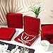 Yinkin 6 Pcs Velvet Jewelry Set Box Jewelry Display Case Earring Ring Bracelet Necklace Gift Box Pearl Necklace Storage Case for Wedding Travel Anniversary Valentines(Wine Red)