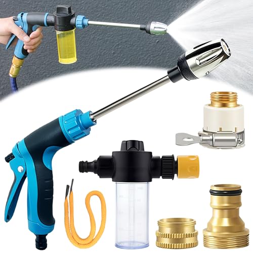 Power Jet Hochdruckpistole,Hochdruckreiniger,Gartenbrause 360° Drehbare Düse,Hochdruck Spritzpistole,Ultrawasher Turbo Hochdruckreiniger,Hochdruckpistole für Gartenschlaauch,für Autowäsche Bewässerung
