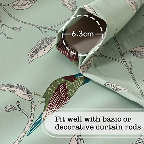 Mightree Blackout Tie Up Curtains For Windows, Three-Layer Woven Roman Curtains, Thermal Insulated Balloon Curtain, Shade Rod Valance Curtains For Kitchen, Living Room, Bedroom, Green, 42Wx63L Inches #TOP1
