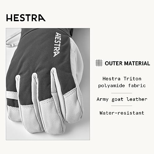 Image of Hestra Army Leather Heli Ski Glove, 5-Finger Snow Glove for Skiing & Snowboarding for Men & Women