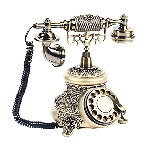 Teléfono fijo vintage con disco giratorio miniatura 1