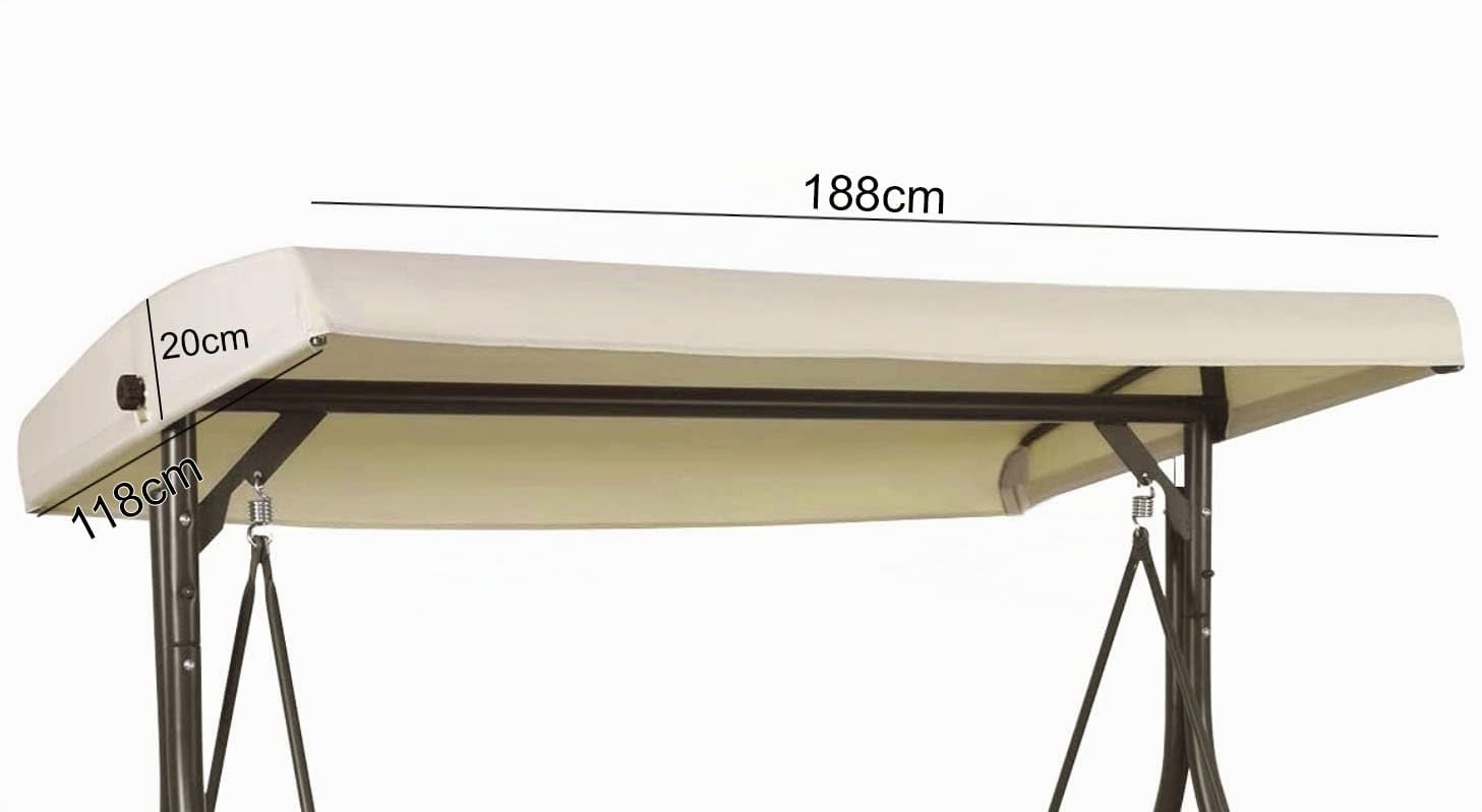 Ferocity Universale Tetto del Dondolo da Giardino Ricambio Ricambi tettuccio Tetto Dondolo Copertura Superiore baldacchino Dimensione 118x188x20 cm Beige [101]