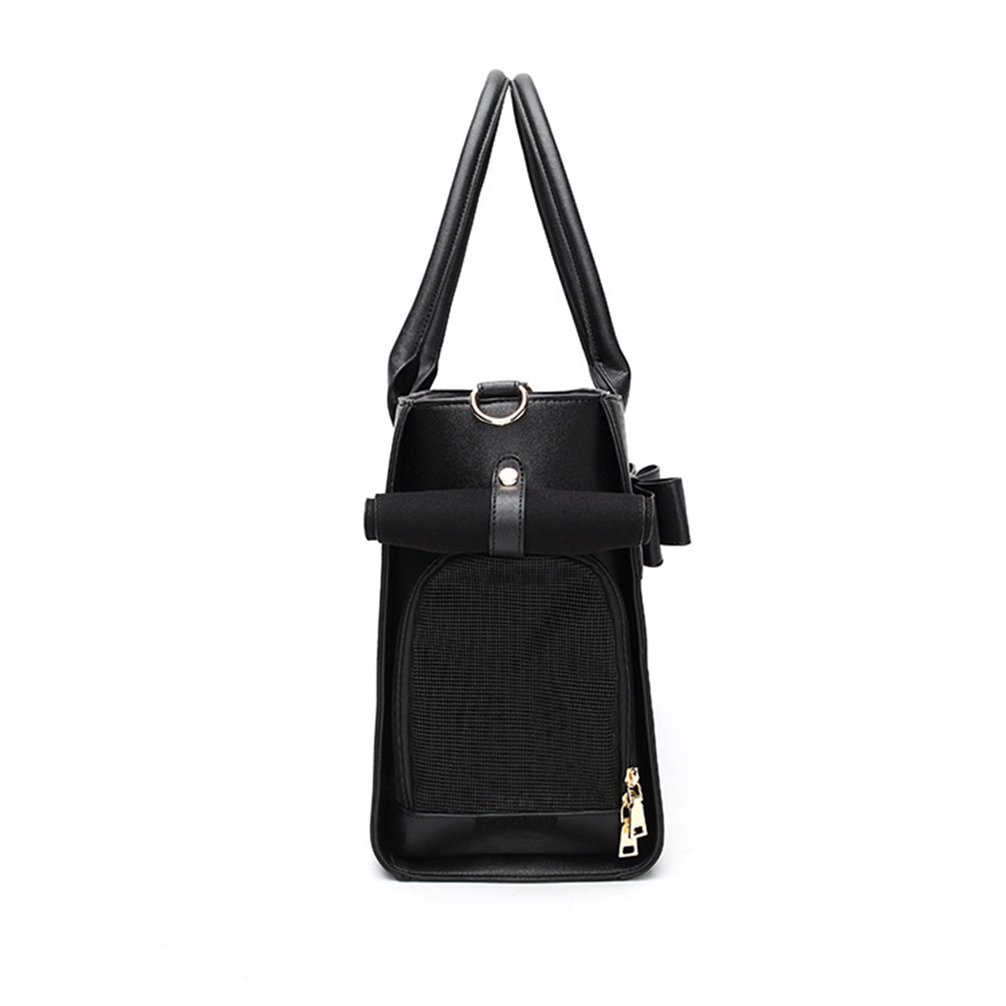 Carrier - Bolso de mano de piel sintética para mascotas, bolsa de viaje de malla para perro, gatito, cachorro