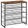 Hoobro shoe rack 5 tier shoe organizer adjustable shoe shelves flat or slanted holds 16 20 pairs stable and durable for entryway closet rustic brown and black bf08xj01  urban country home decor