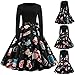 Produktbild IFOUNDYOU Mädchen 50er Jahre Audrey Retro bedrucktes Cocktailkleid ärmelloses trägerloses Kleid Sexy Retro-Kleid Vintage Rockabilly Swing Dress Rückenfreier Ausschnitt