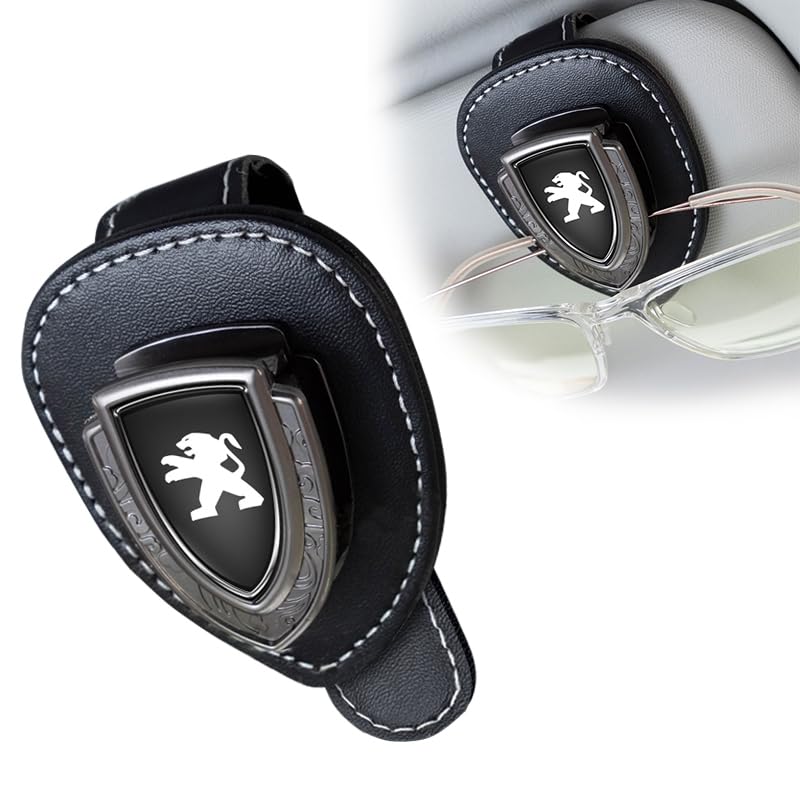 HDBDYH Soportes para Gafas de Coche Clip para Peugeot 107 207 407 408 206 306 307 308 406 806 3008 4008,portagafas Clip para Visera Solar para Guardar Gafas de Coche,Tarjetas,boletos