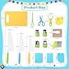 16PCS Montessori Kitchen Tools Cookware Baking Toy, Toddler Baking Set for Real Cooking includes 3 Serrated Edges Plastic Toddler Knives, Cutting Board, Y Peeler, Egg Beater, Toddler Food Picks #1