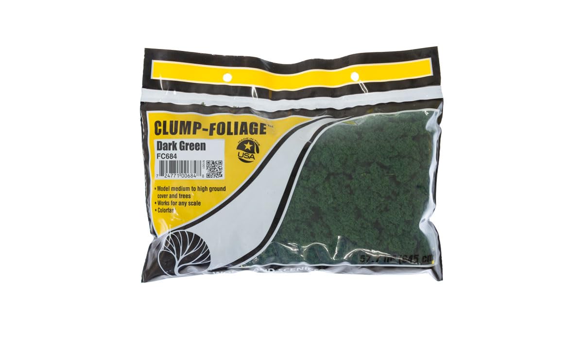 Woodland Scenics WFC684 Foliage Material Dark Green 82g
