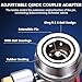 2PCS R134a Air Conditioning Quick Coupler Adapter,Adjustable 1/4 in High & Low Pressure Manifold Gauge Adapters and AC Hose Fittings for R134a Car AC System