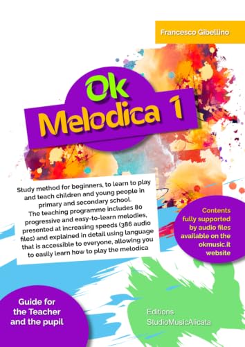 Ok Melodica Book 1: Study method for beginners, to learn to play and teach children and young people in primary and secondary school. The teaching ... at increasing speeds 386 audio files image 2