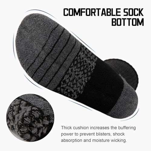COOPLUS Mens Cushion Crew Socks Athletic Running Moisture Wicking Work Socks Performance Breathable Socks for Men (6 Pairs)4